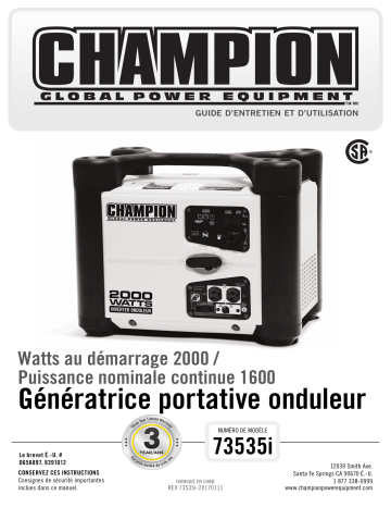 Champion Power Equipment 73535 Manuel utilisateur | Fixfr
