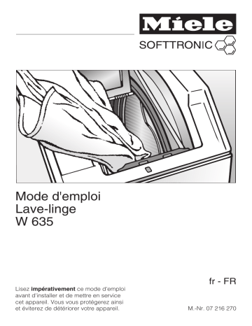 Manuel du propriétaire | Miele W 635 Manuel utilisateur | Fixfr