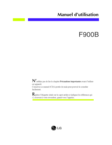 Manuel du propriétaire | LG F900B Manuel utilisateur | Fixfr