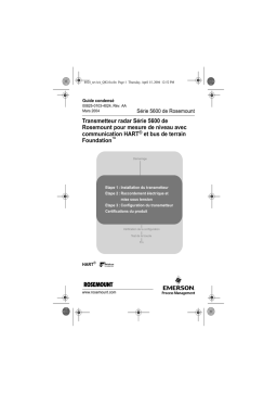 Rosemount Série 5600 Transmetteur radar pour mesure de niveau avec communication HART® et bus de terrain Foundation™ Manuel utilisateur