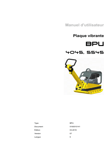 BPU 5545A US | BPU 4045A US | Wacker Neuson BPU 5545A Reversible Vibratory Plate Manuel utilisateur | Fixfr