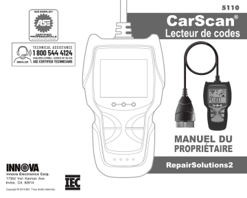 FixAssist 3020RS | Manuel du propriétaire | Innova 5110 CarScan Reader Manuel utilisateur | Fixfr