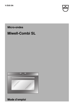 V-ZUG 947 Microwave Miwell-Combi SL Export Manuel utilisateur