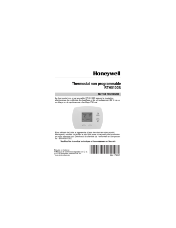 Manuel du propriétaire | Honeywell RTH5100B Manuel utilisateur | Fixfr