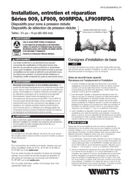 Watts 909, LF909, 909RPDA, LF909RPDA Guide d'installation