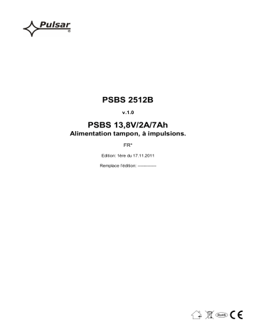 Mode d'emploi | Pulsar PSBS2512B - v1.0 Manuel utilisateur | Fixfr