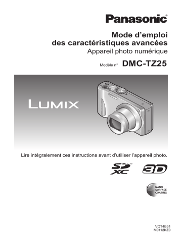 Panasonic DMC TZ25 Mode d'emploi | Fixfr