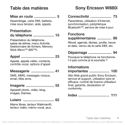 Sony Ericsson W880 Manuel utilisateur