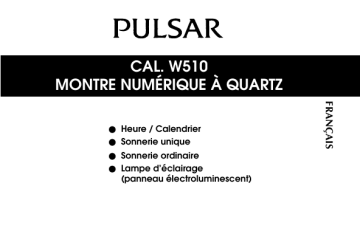 Mode d'emploi | Pulsar W510 Manuel utilisateur | Fixfr