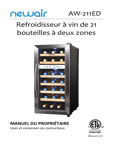 NewAir AW-211ED-REM Remanufactured 21 Bottle Freestanding Dual Zone Wine Fridge, Quiet Operation  Manuel utilisateur | Fixfr