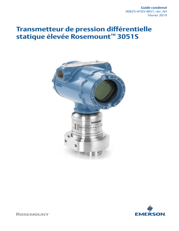 Mode d'emploi | Rosemount 3051S Transmetteur de pression différentielle statique élevée Manuel utilisateur | Fixfr