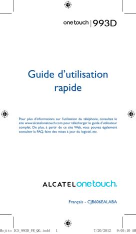 Guide de démarrage rapide | Alcatel 993D Manuel utilisateur | Fixfr
