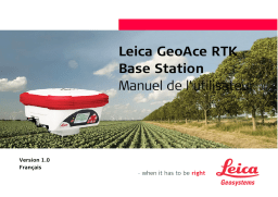 Leica GEOACE RTK BASE STATION Manuel utilisateur