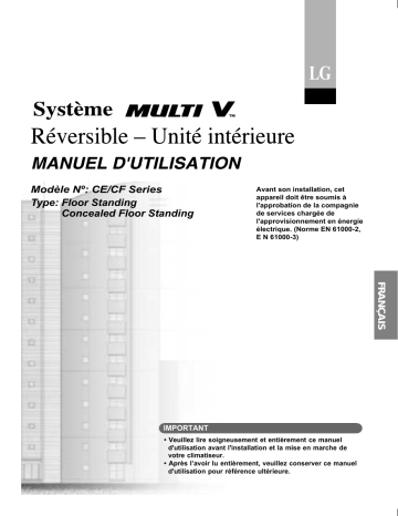 LG ARNU18GCFA1 Manuel du propriétaire | Fixfr