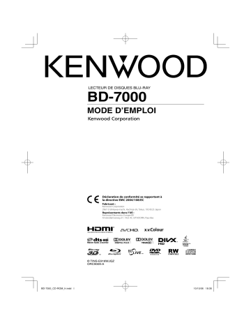 Manuel du propriétaire | Kenwood BD-7000 Manuel utilisateur | Fixfr