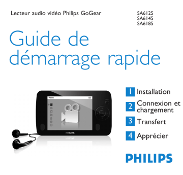 SA6125/00 | SA6145/00 | SA6125/02 | SA6185/00 | SA6125 | SA6145/02 | SA6145 | Guide de démarrage rapide | Philips SA6185/02 Manuel utilisateur | Fixfr