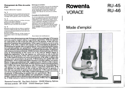 Rowenta RU 45 VORACE Manuel utilisateur