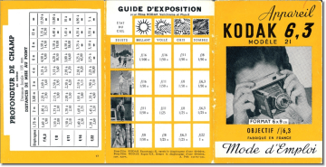 6,3 modèle 21 | Kodak 620 modèle 21 Mode d'emploi | Fixfr
