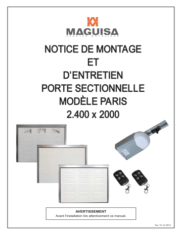 Castorama Porte de garage sectionnelle Hublots grise - L.240 x h.200 cm - avec clavier à code Mode d'emploi | Fixfr