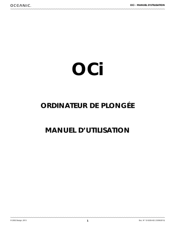 Manuel du propriétaire | Oceanic OCI Manuel utilisateur | Fixfr