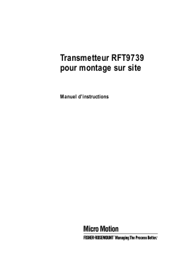 Micro Motion Transmetteur RFT9739 pour montage sur site-RFT9739E P3 Manuel utilisateur