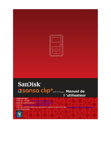 Manuel du propriétaire | SanDisk SANSA CLIPSANSA CLIP+ Manuel utilisateur | Fixfr