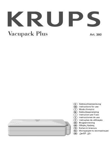 Manuel du propriétaire | Krups F380 Manuel utilisateur | Fixfr