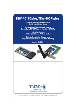 Trendnet TEW-401PCplus 125Mbps 802.11g Wireless PC Card Manuel utilisateur