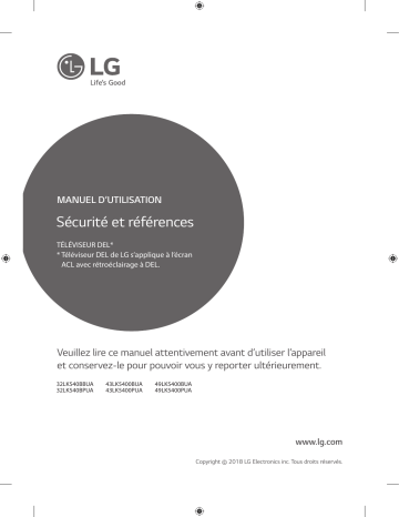 43LK5400PUA | 49LK5400BUA | 32LK540BBUA | LG 43LK5400BUA Manuel du propriétaire | Fixfr