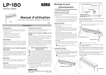 Korg LP-180 Manuel du propriétaire | Fixfr