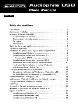 Avid M-Audio Audiophile USB Mode d'emploi