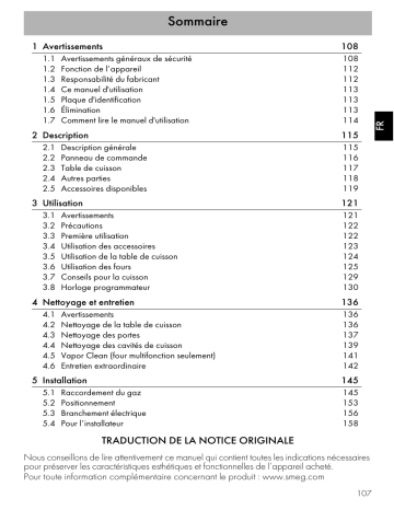 Manuel du propriétaire | Smeg TR103BL Manuel utilisateur | Fixfr