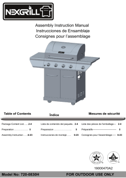 Nex 720-0830H Bbq And Gas Grill Manuel du propriétaire