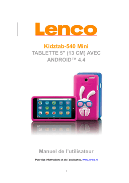 Lenco KidzTab 540 Mini Manuel utilisateur