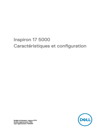 Dell Inspiron 5770 laptop Guide de démarrage rapide | Fixfr