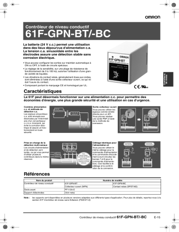 Manuel du propriétaire | Omron 61F-GPN-BT Manuel utilisateur | Fixfr