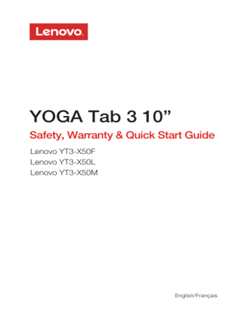 Guide de démarrage rapide | Lenovo Yoga Tab 3 10 Manuel utilisateur | Fixfr