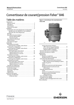 Fisher Convertisseur de courant / pression 846 (846 Current-to-Pressure Transducers) Manuel du propriétaire