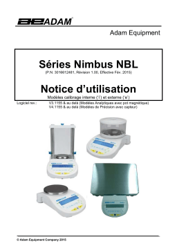 Adam Equipment NBLe i Nimbus® Analytical Balance Manuel utilisateur