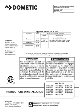 Dometic 641915, 641916, 641935, 651915, 651916 Guide d'installation