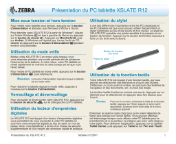 Zebra XSLATE R12 Manuel utilisateur