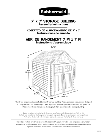 1887154w2 | 2038779 | Mode d'emploi | Rubbermaid 7 ft. x 7 ft. Big Max Storage Shed with Basket Weave Bench Guide d'installation | Fixfr