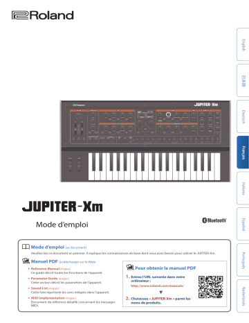 Roland JUPITER-Xm Synthétiseur Manuel du propriétaire | Fixfr