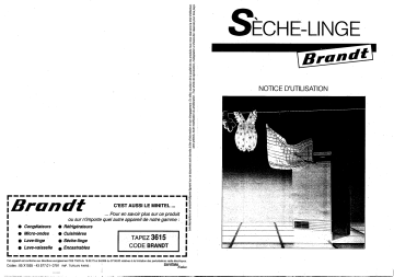 Manuel du propriétaire | Brandt SL885 Manuel utilisateur | Fixfr