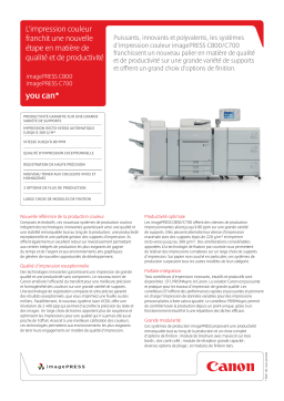 Canon IMAGEPRESS C800 / C700 DATASHEET Manuel utilisateur