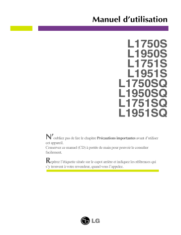 LG L1750S-BN Manuel du propriétaire | Fixfr