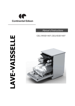 CONTINENTAL EDISON CELVS3D1407 Lave-vaisselle Manuel utilisateur