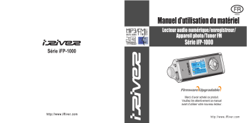 Manuel du propriétaire | iRiver IFP-1000 Manuel utilisateur | Fixfr