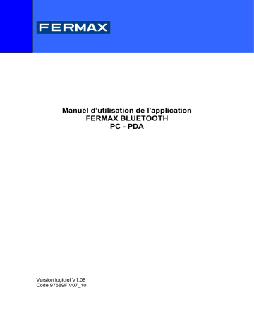 Manuel du propriétaire | FERMAX BLUETOOTH PC-PDA Manuel utilisateur | Fixfr