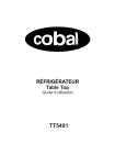 COBAL TT5401 R&eacute;frig&eacute;rateur Manuel utilisateur